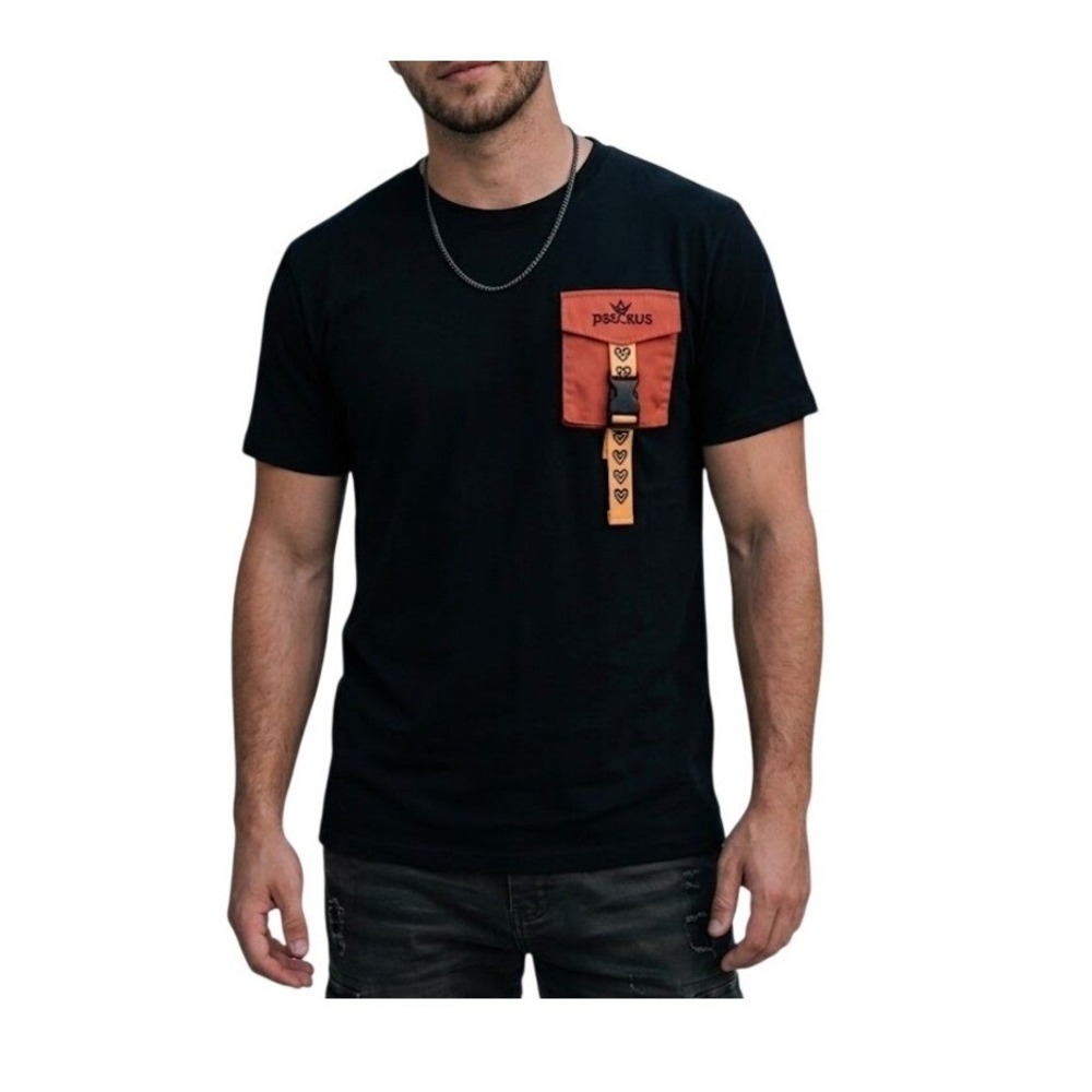 Jewel House Pocket Tee‎ Black Graphic Crewneck Short Sleeve Vintage 80s  L